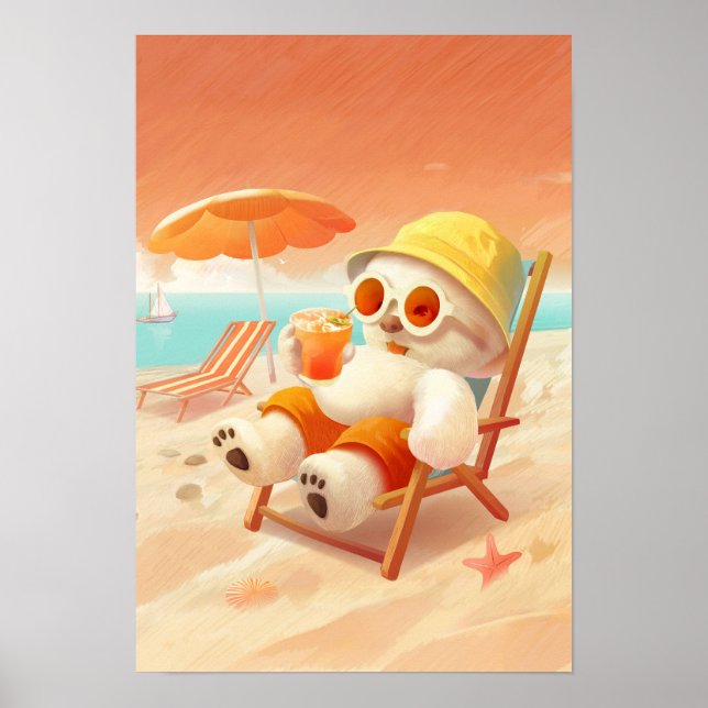 Póster Canto sonriente - Modo playa activado (Frente)