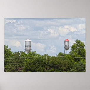 Póster Canton, Kansas, Torres de Agua Fría y Caliente