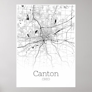 Póster Canton Map - Ohio - City Map Poster