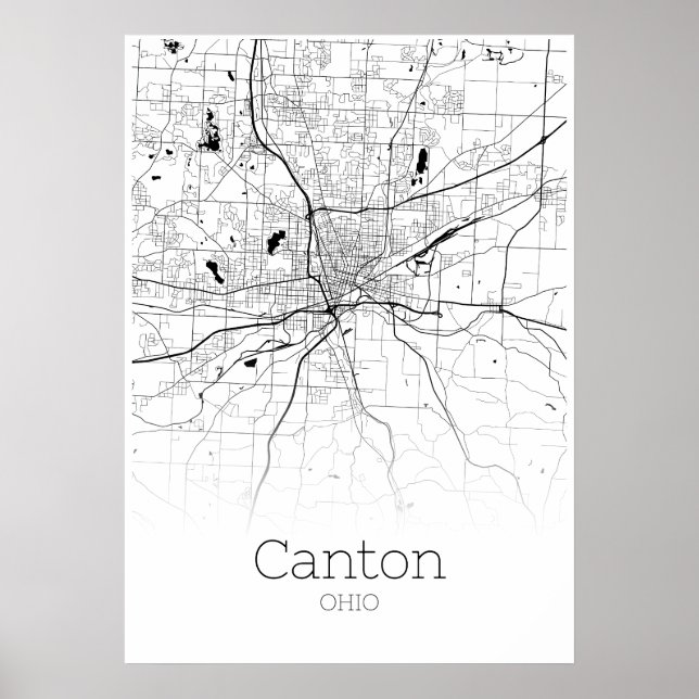 Póster Canton Map - Ohio - City Map Poster (Frente)