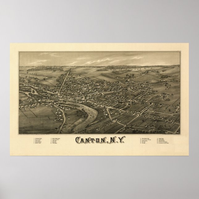 Póster Cantón NY 1885 (Frente)