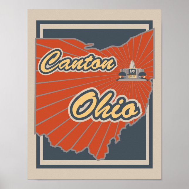 Póster Cantón, Ohio Art Print - Afiche de viajes (Frente)