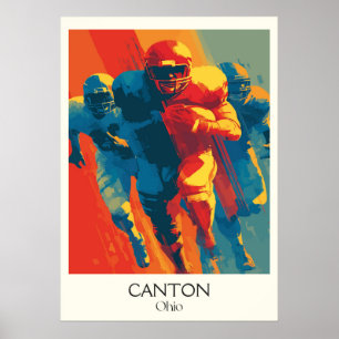 Póster Cantón Ohio City Orgullo Fútbol Salón de la Fama A