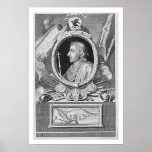 Póster Canute el gran (d.1035) rey de Inglaterra,