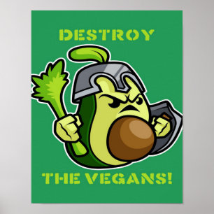 Póster Canvas anti vegan aguado Knight