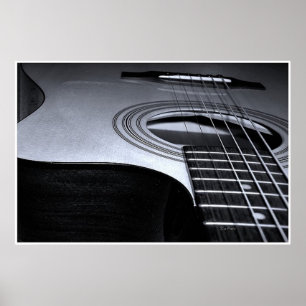 Póster Canvas de guitarra BW