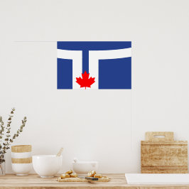 Póster Canvas Print with Flag of Toronto, Canada