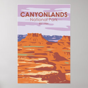 Póster Canyonlands National Park Isla en el Cielo Retro