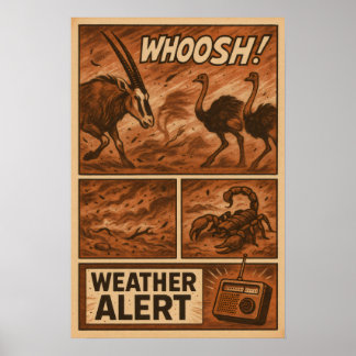 Póster Caos de la Tormenta del Desierto: Alerta Climática