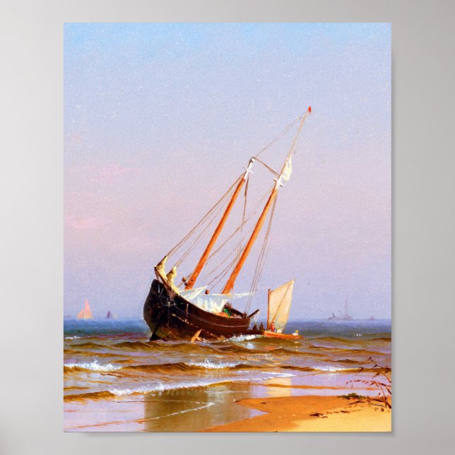 Póster Capa de mar, barco por Alfred Thompson Bricher (Frente)