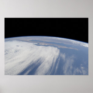 Póster Capa de nubes pesada sobre el Océano Pacífico