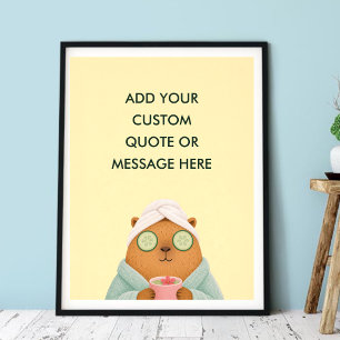 Póster Capa de spa de capybara con cita personalizada Gra
