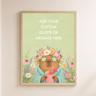 Póster Capa de spa de cita personalizada Capybara Animal 