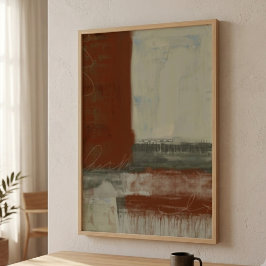Póster Capas abstractas terrosas con detalles de línea fi