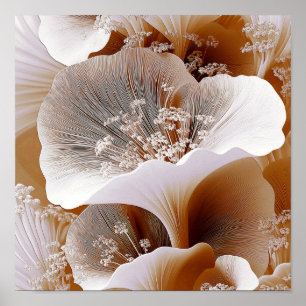 Póster Capas de Flor Radiante – Abstracto Botánico Suave 