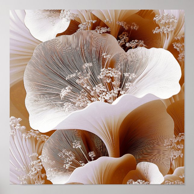 Póster Capas de Flor Radiante – Abstracto Botánico Suave  (Frente)