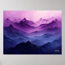 Capas de Montaña Púrpura – Paisaje Púrpura Abstrac