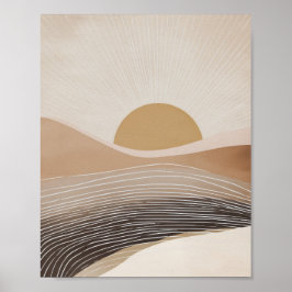 Póster Capas De Montañas Abstracto