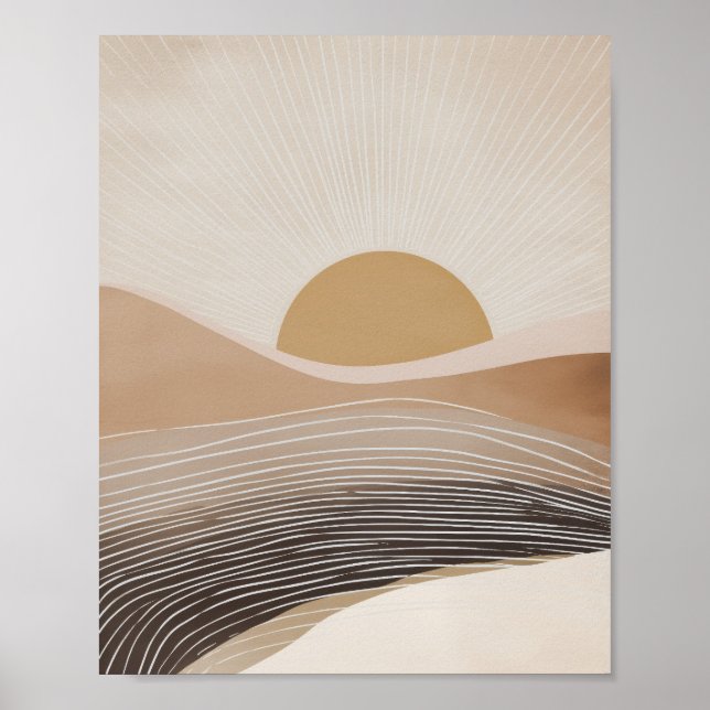 Póster Capas De Montañas Abstracto (Frente)