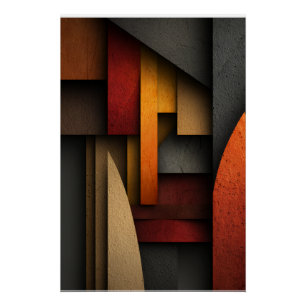 Póster Capas geométricas abstractas de tonos terrosos