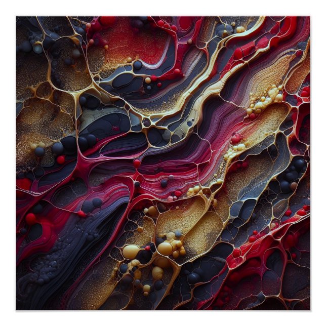 Póster Capas Resumen De Venas - Arte Grabado en relieve (Anverso)