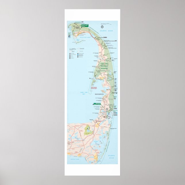 Póster Cape Cod Map (Frente)