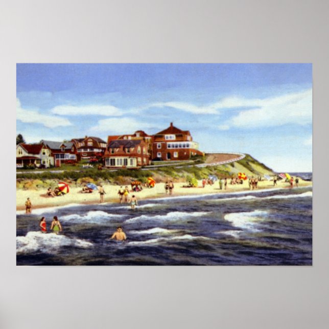 Póster Cape Cod Massachusetts Falmouth Heights and Beach (Frente)