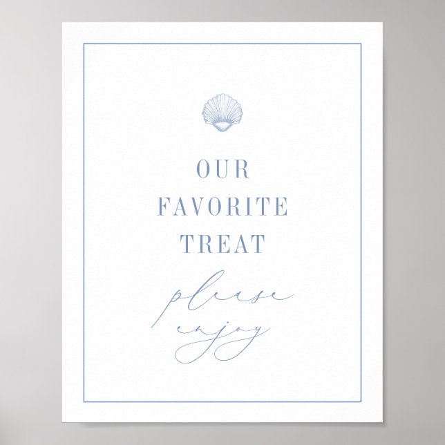 Póster CAPE COD Rótulo de tratamiento de postres azules c (Frente)