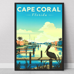 Póster Cape Coral Florida Antiguo