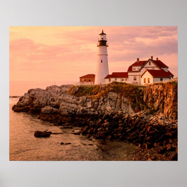 Póster Cape Elizabeth | Luz de cabeza de Portland | Maine (Frente)