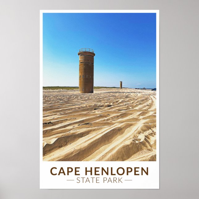 Póster Cape Henlopen State Park Delaware Watercolor  (Frente)