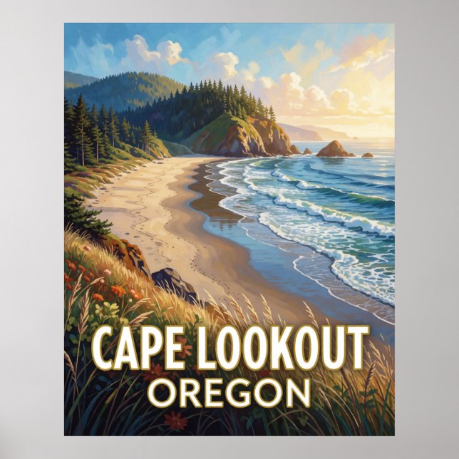 Póster Cape Lookout State Park — Oregón (Frente)