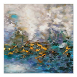 Póster Capeando La Tormenta Resumen Pintura De Arte