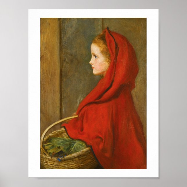 Póster Caperucita roja de Millais (Frente)