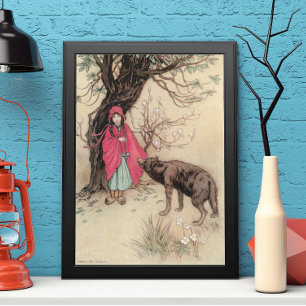 Póster Caperucita Roja Vintage de Warwick Goble