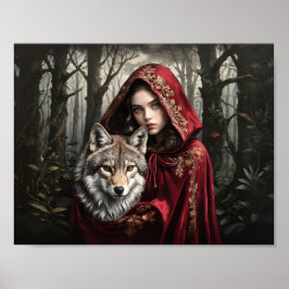 Póster Caperucita Roja y la historia real con el lobo