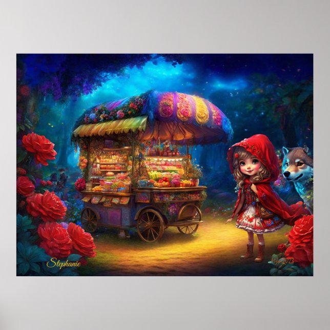 Póster Caperucita Roja Y Lobo (Frente)