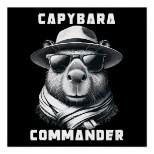 Póster Capibara Con Gafas De Sol Capy Comandante