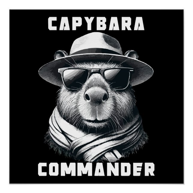 Póster Capibara Con Gafas De Sol Capy Comandante (Anverso)