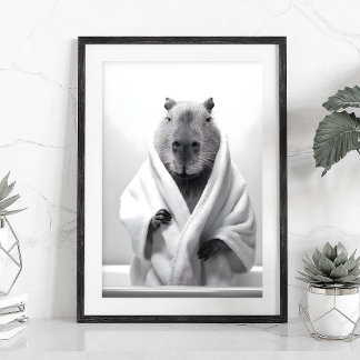 Póster Capibara en una bañera