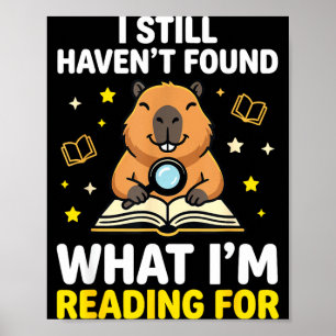 Póster Capibara leyendo amante del libro divertido mujere