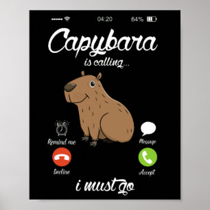 Póster Capibara Llama A Capibara Rodent Animal Lover