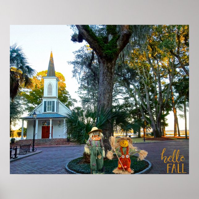 Póster Capilla azul Palmetto Bluff Bluffton Caída Scarecr (Frente)