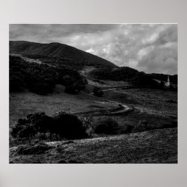 Póster Capilla en el camino hacia el Poster monocromo del