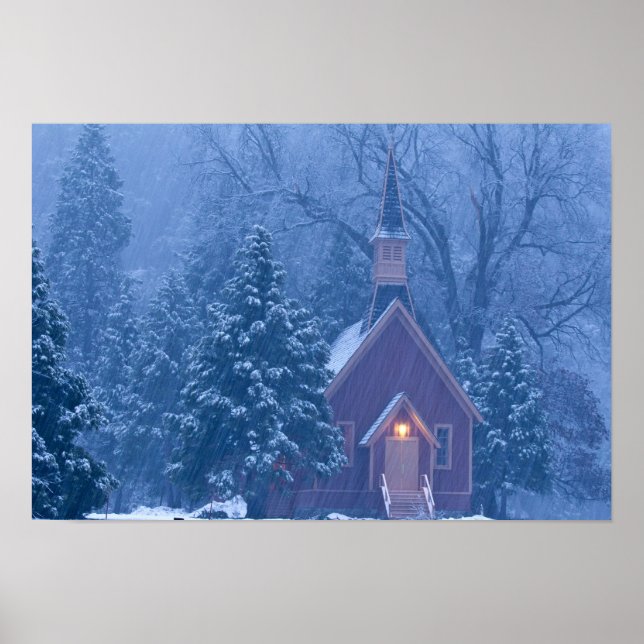 Póster Capilla histórica del valle Yosemite durante la pe (Frente)