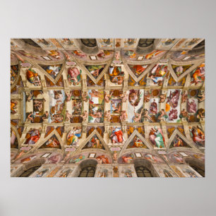 Póster Capilla Sixtina en el techo de Miguel Ángel