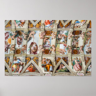 Póster Capilla Sixtina Michelangelo - Vaticano, Roma, Ita
