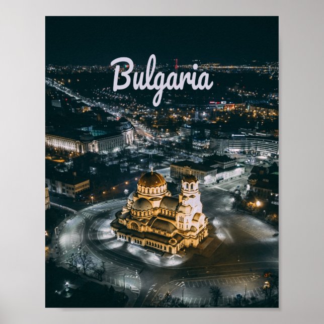 Póster Capital de Bulgaria Sofía Alejandro Nevsky (Frente)