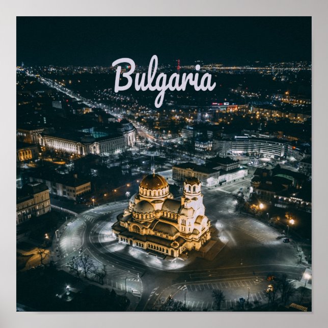 Póster Capital de Bulgaria Sofía Alejandro Nevsky (Frente)