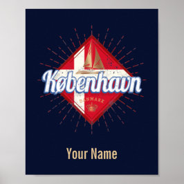 Póster Capital de Copenhague Dinamarca Navegación por mar